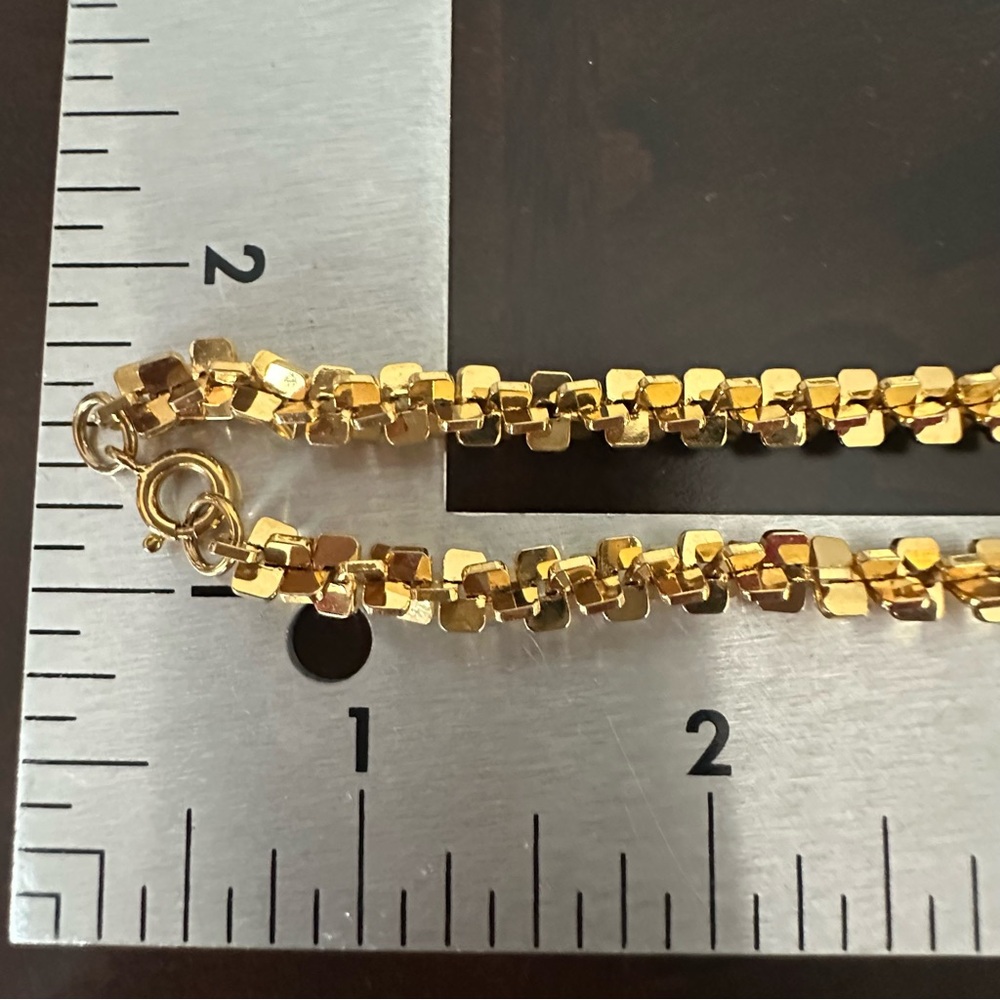 Vintage Gold Tone Square Link Long Chain Necklace 36” Opera Length Statement - Picture 12 of 12